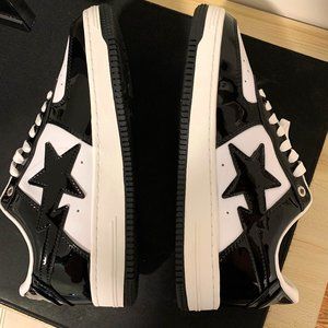 Bapesta Patent Leather Black and White size 11